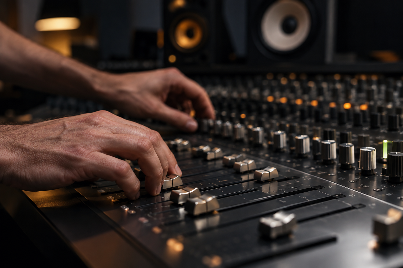 Illustrative recording studio console