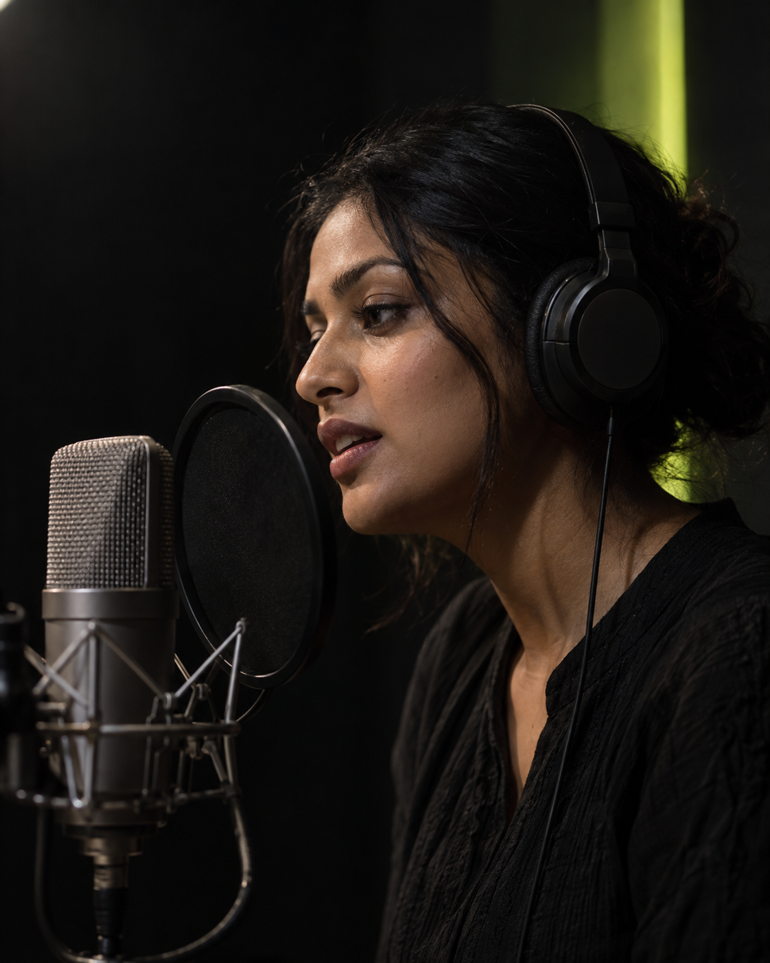 Illustrative voice artist recording
